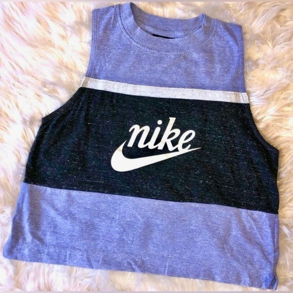 NWOT Nike Womens Purple & Black Color-block Crew Neck Sleeveless Tank - Picture 4 of 6